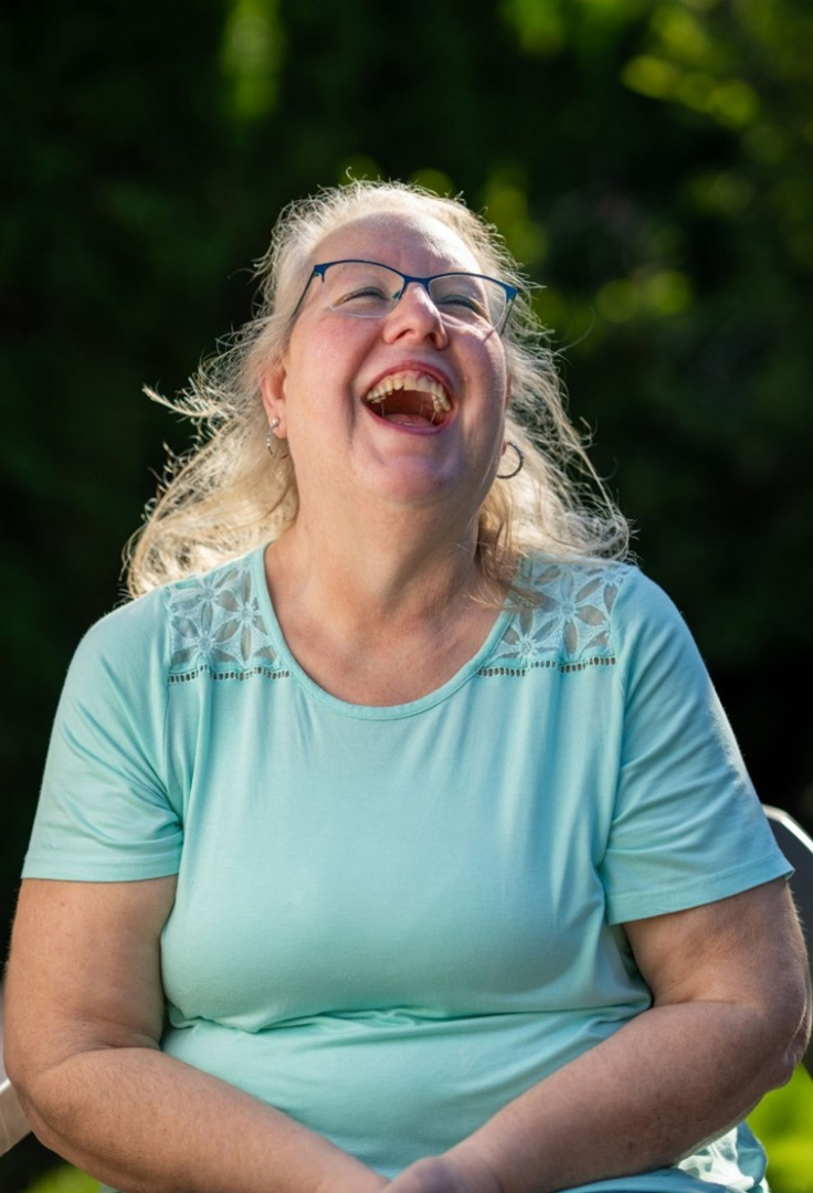 A laughing woman